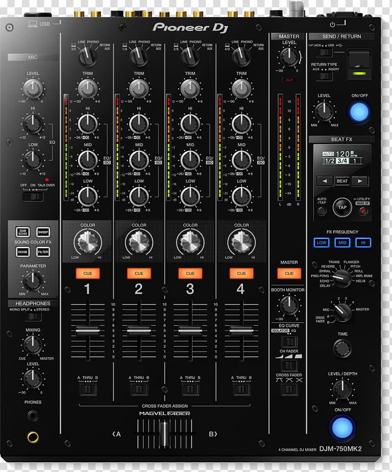 DJM Pioneer DJ Audio Mixers DJ mixer Disc jockey, Mixer Turntable transparent background PNG clipart