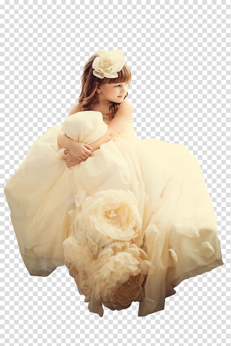 Flower girl Dress Child Princess, Little girl wear princess dress transparent background PNG clipart