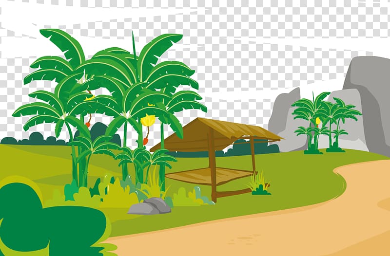 Euclidean Banana Tree Illustration, Forest transparent background PNG clipart