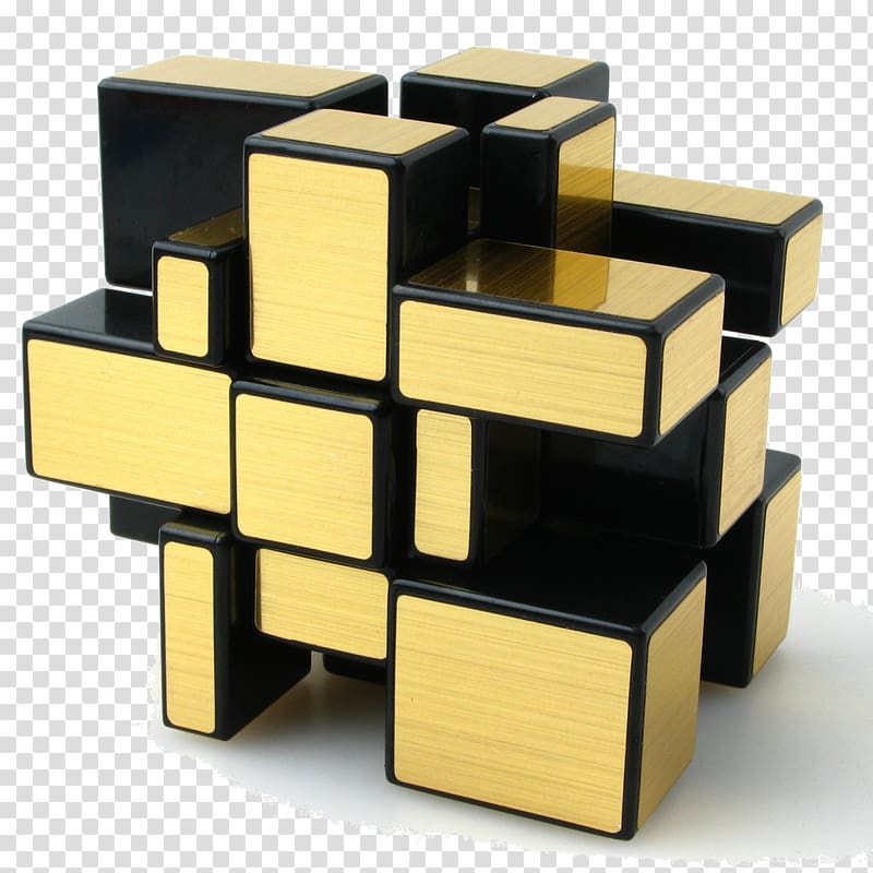 Rubiks Cube Cubo de espejos Puzzle Skewb, Golden Cube transparent background PNG clipart