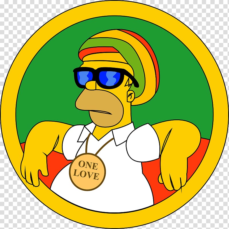 Reggae, Rastafari Homer Simpson , simpson cannabis transparent background PNG clipart