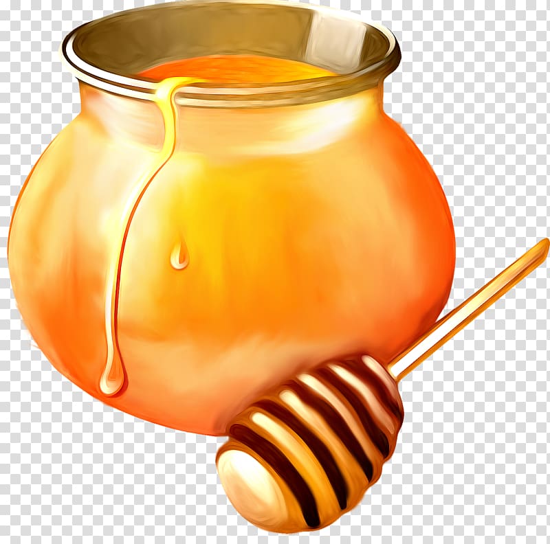 Bee Honey JAR , honey transparent background PNG clipart