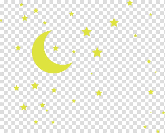 yellow crescent moon and stars , Line Point Angle Yellow Pattern, Night sky transparent background PNG clipart