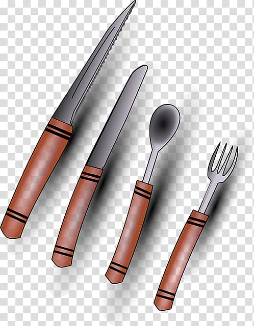 Cutlery Knife Kitchen utensil Household silver Fork, knife fork spoon transparent background PNG clipart