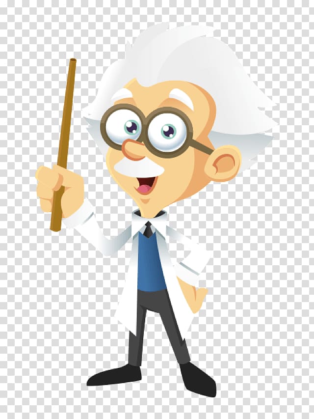 scientist child animated with an ivisible backround