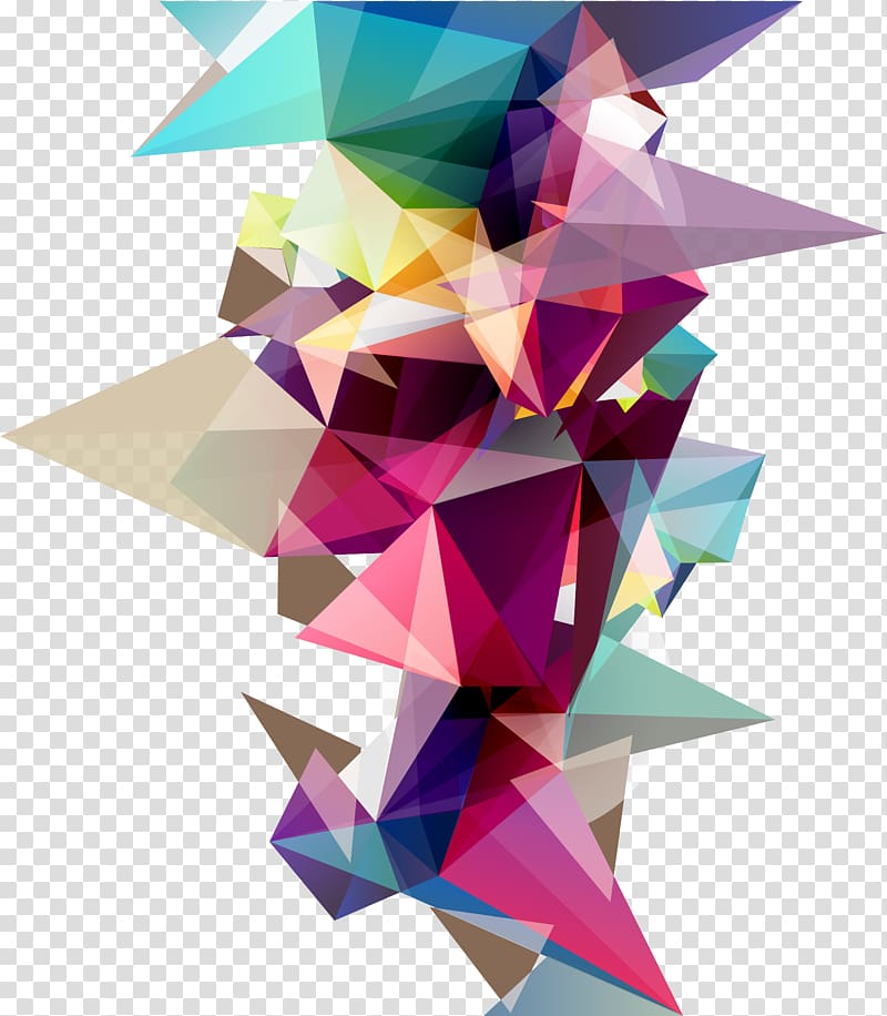 abstract illustration, Geometry Three-dimensional space Pyramid, Color modern design sense pyramid geometry transparent background PNG clipart