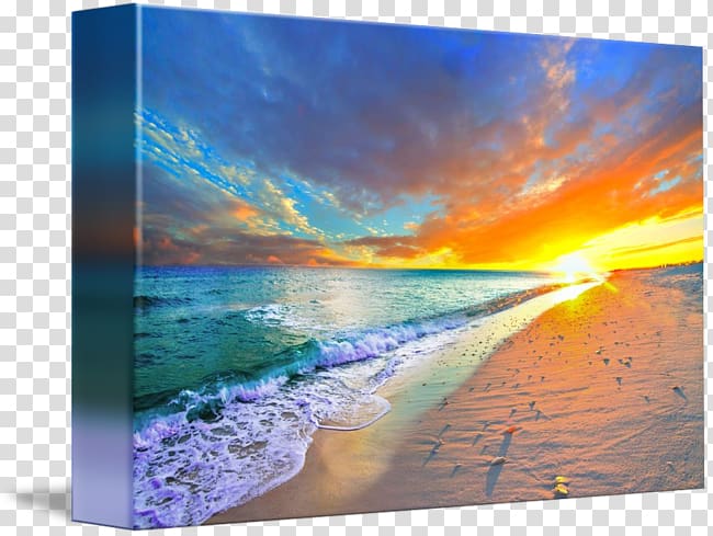 Sky Shore Sunset Blue Painting, beach at sunset transparent background PNG clipart