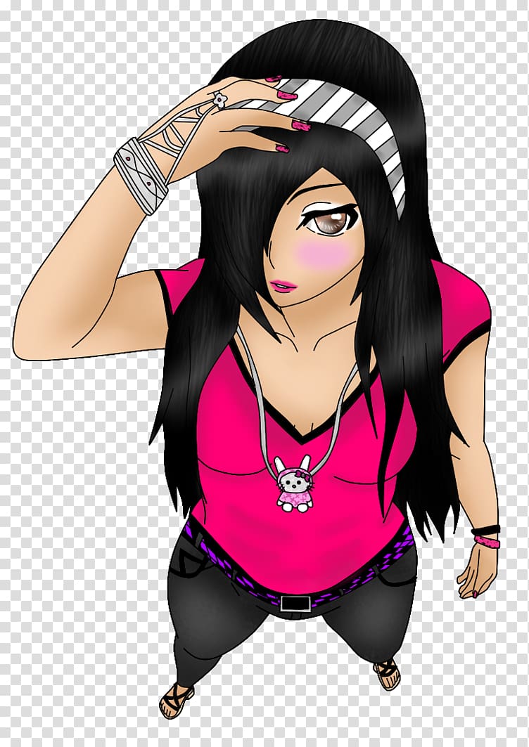 Black hair Mangaka Brown hair, marinette version anime transparent background PNG clipart