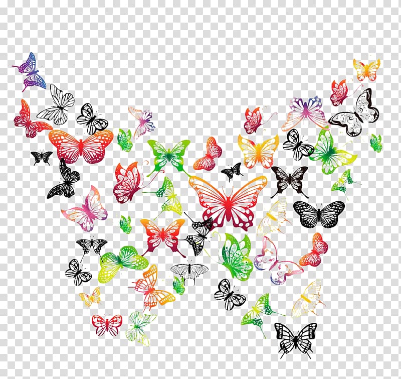 Throw pillow Couch, Colorful butterfly mosaic transparent background PNG clipart