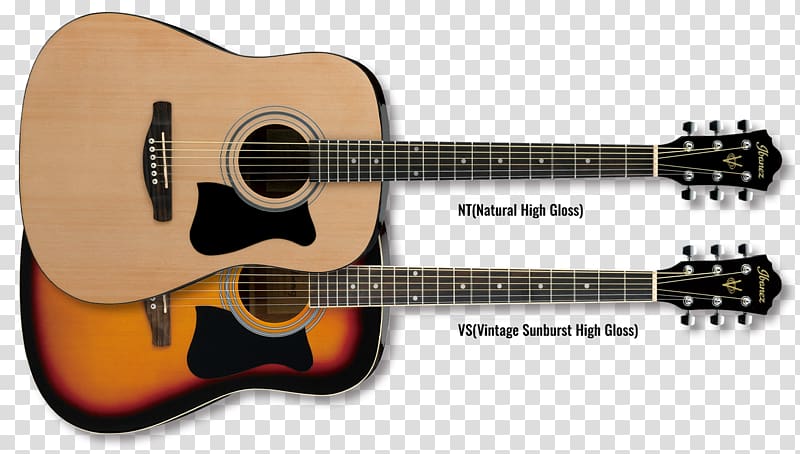 Ibanez Steel-string acoustic guitar Dreadnought String Instruments, high-gloss material transparent background PNG clipart