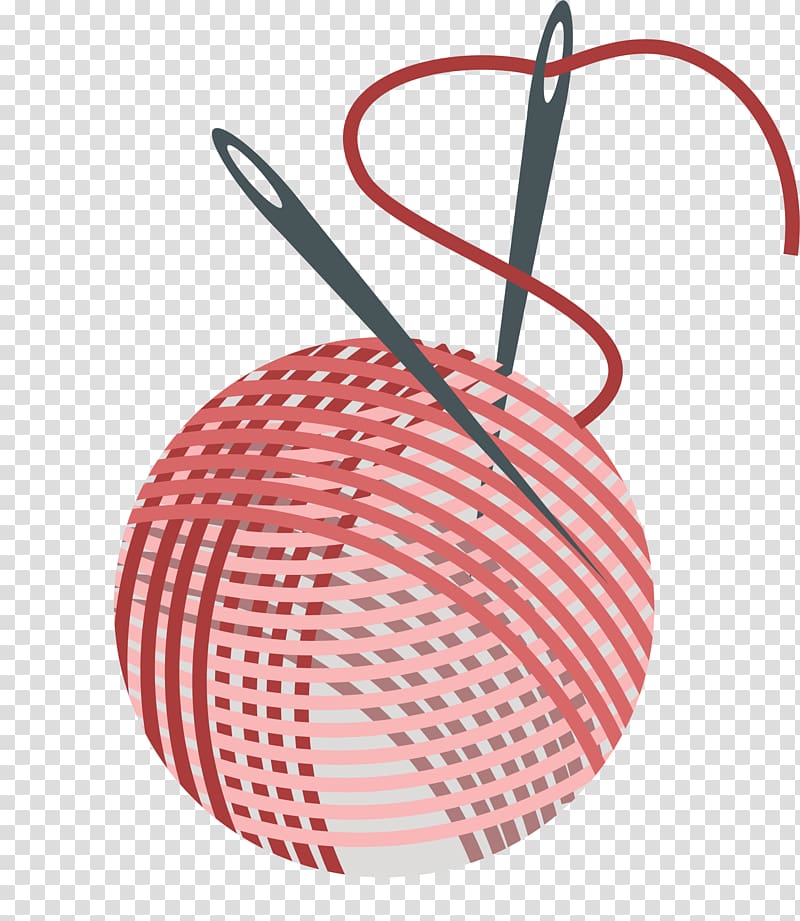 Sewing needle Embroidery Pattern, Red coil and embroidery needle transparent background PNG clipart