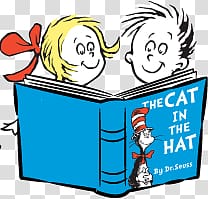 The Cat in the Hat One Fish, Two Fish, Red Fish, Blue Fish Green Eggs and Ham Oh, the Places Youll Go! Horton, reading hat transparent background PNG clipart