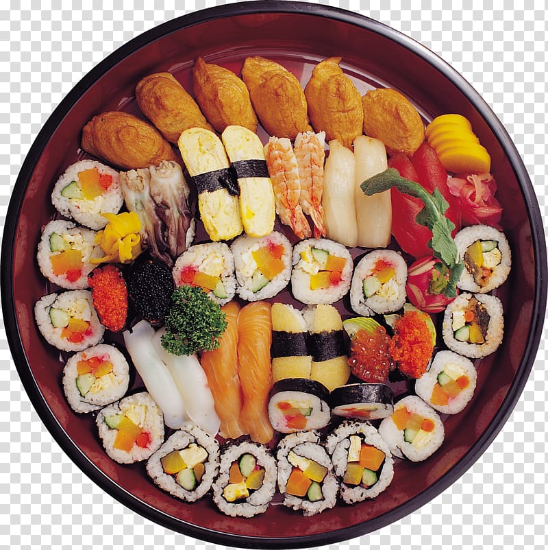 Sushi Makizushi Japanese Cuisine Pizza California roll, Sushi transparent background PNG clipart