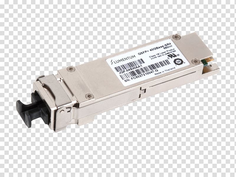 Multi-mode optical fiber Small form-factor pluggable transceiver QSFP, Optical Fiber Transceiver transparent background PNG clipart