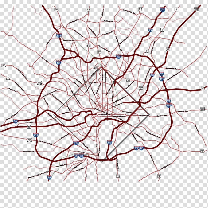 Washington, D.C. Washington metropolitan area Montgomery County Maryland Route 200 Road map, Suburbs transparent background PNG clipart