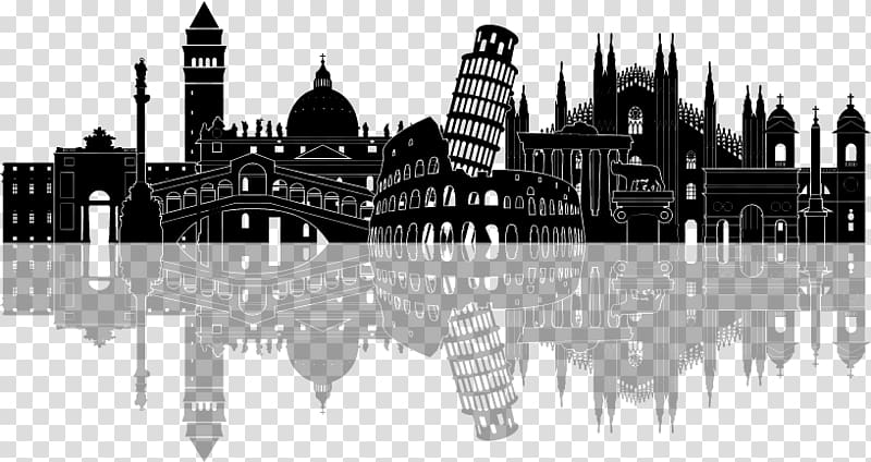 black buildings art, Pisa Skyline Drawing Illustration, City skyline transparent background PNG clipart