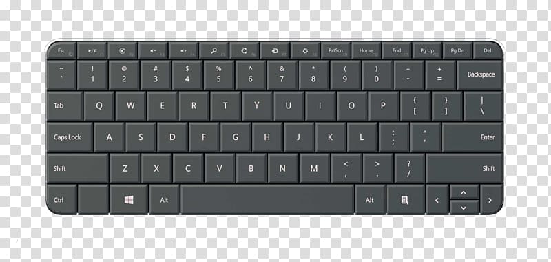 Computer keyboard Laptop Netbook Surface Pro 4 Touchpad, Black flat keyboard transparent background PNG clipart