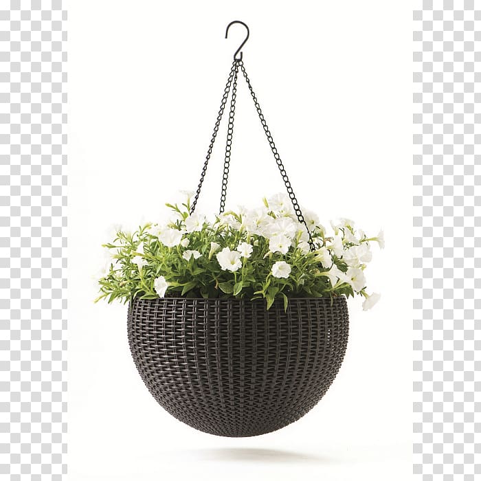 Hanging basket Flowerpot Keter Plastic Garden, Hanging Flwers transparent background PNG clipart