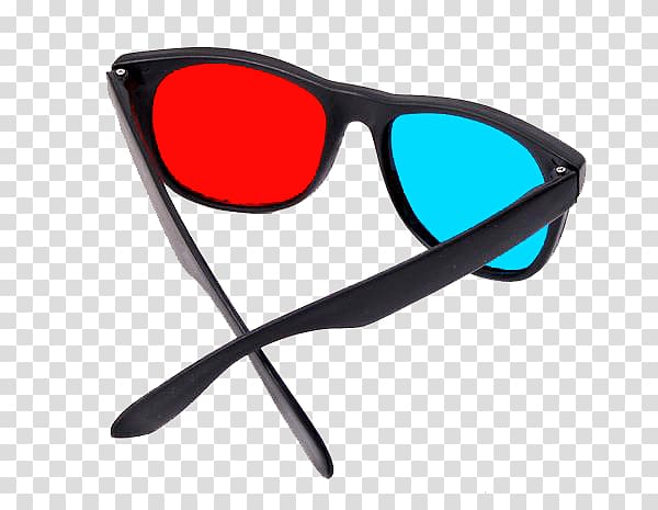 black framed sunglasses, 3d Movie Glasses transparent background PNG clipart