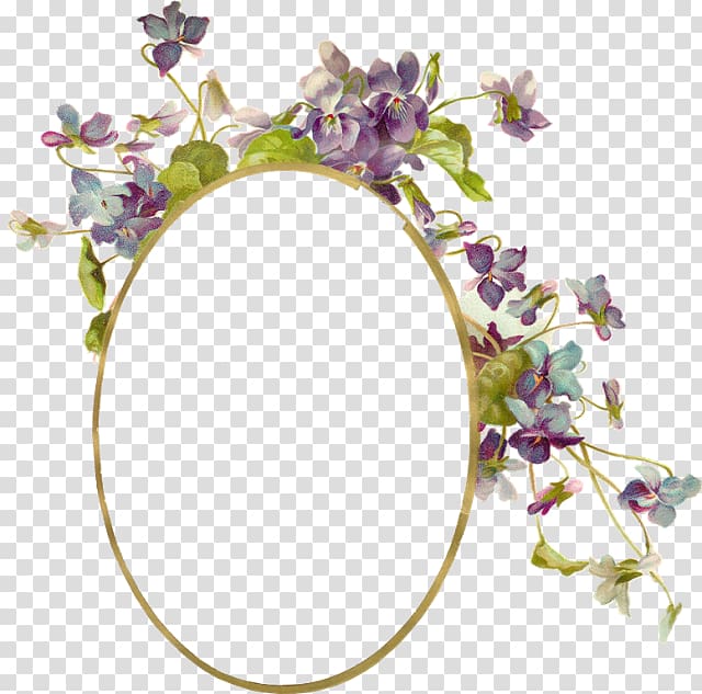 Frames Flower Teal Oval, lilac flower transparent background PNG clipart