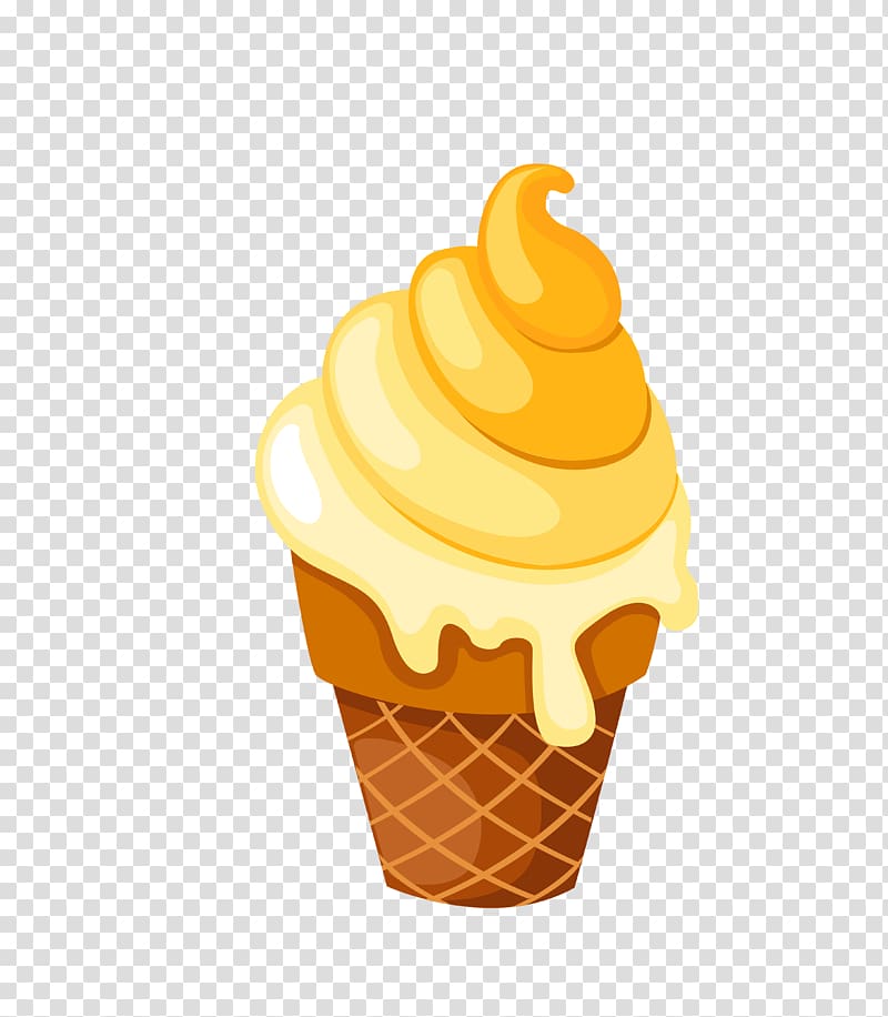 Ice cream cone Dessert, Cartoon hand painted cylinder ice cream free to pull graphics transparent background PNG clipart