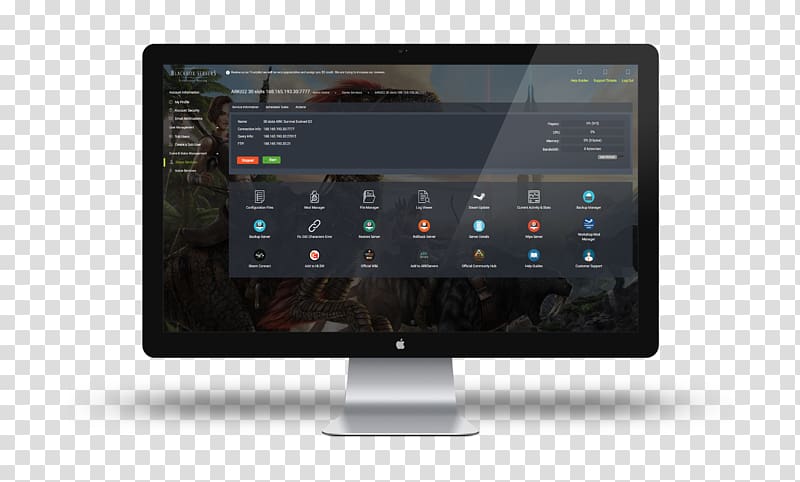 Computer Monitors Computer Software Web hosting control panel Computer Servers Game server, Control panel transparent background PNG clipart