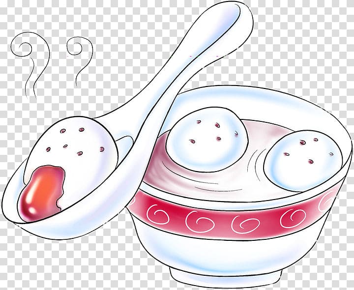 Tangyuan Lantern Festival Cartoon, Free rice balls to pull the material transparent background PNG clipart