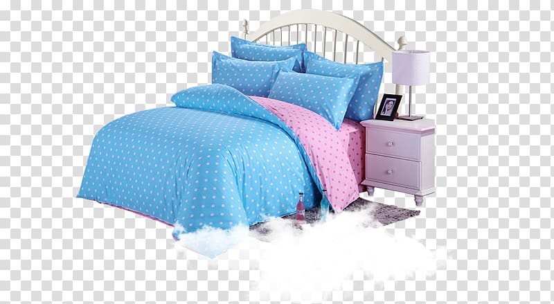 Bed sheet Mattress Pillow Quilt, Modern blue quilt pillow bed transparent background PNG clipart