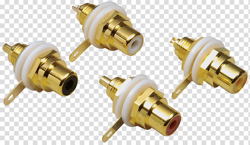 RCA connector Electrical connector Electronics Color Metal, high end transparent background PNG clipart