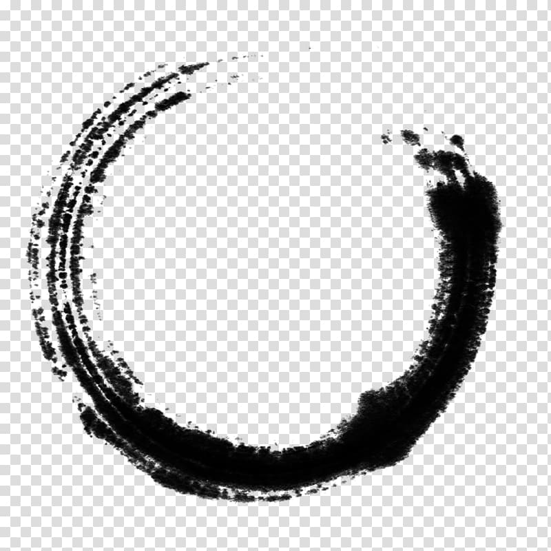 ink brush circle transparent background PNG clipart