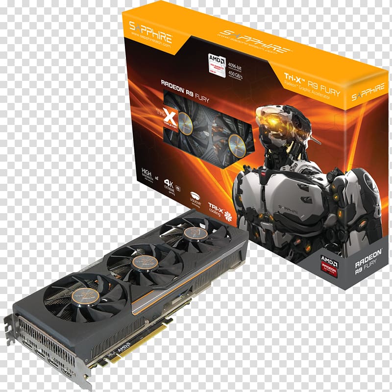 Graphics Cards & Video Adapters Sapphire Technology AMD Radeon R9 Fury X High Bandwidth Memory, Amd Radeon R9 Fury X transparent background PNG clipart