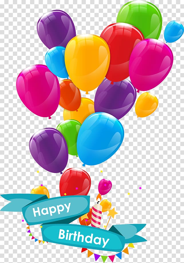 happy birthday with balloons , Balloon Birthday , cartoon balloons transparent background PNG clipart