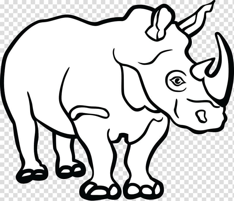 Rhinoceros Line art Drawing , design transparent background PNG clipart