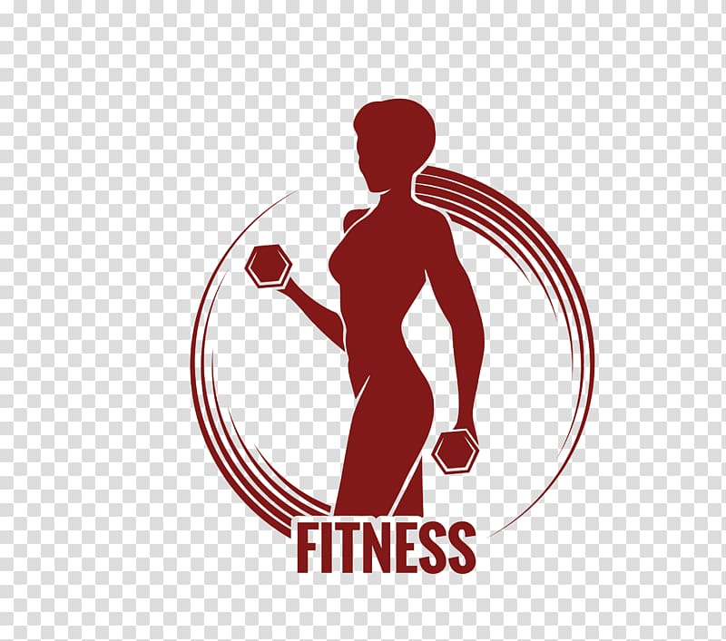 Physical fitness Silhouette Fitness centre , dark red dumbbell movement transparent background PNG clipart