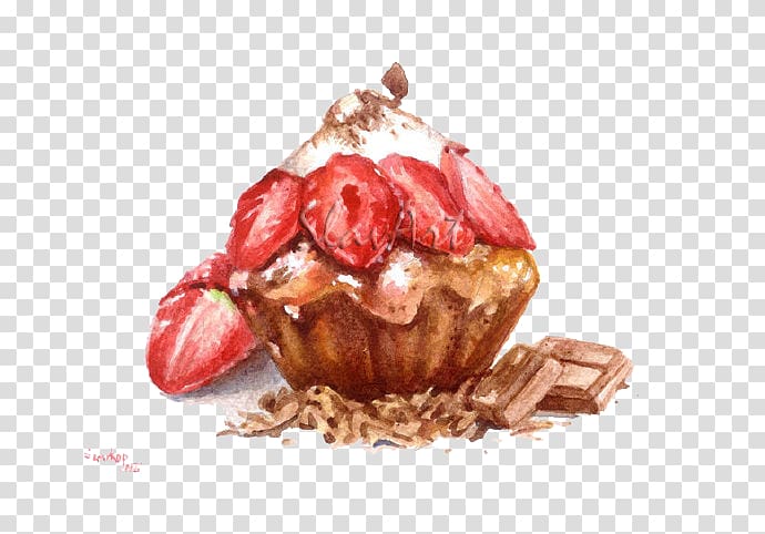 Bakery Strawberry cream cake Doughnut Cupcake Food, Strawberry Cake transparent background PNG clipart