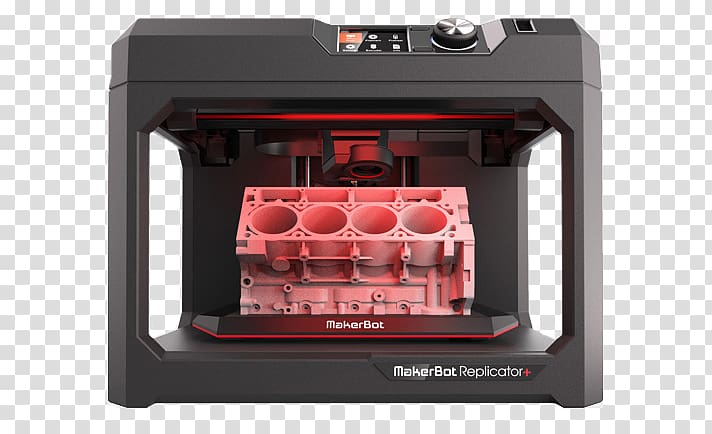 MakerBot Replicator + 3D printing MakerBot Black SMART EXTRUDER+ 3D printer extruder, printer transparent background PNG clipart