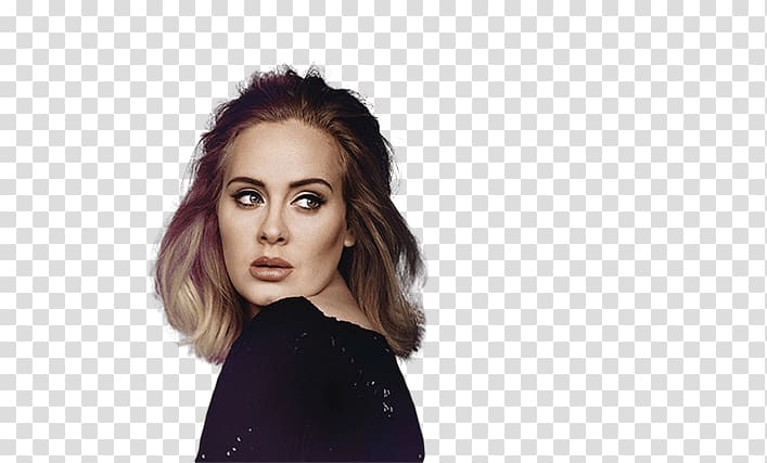 woman wearing black top, Adele Looking Right transparent background PNG clipart