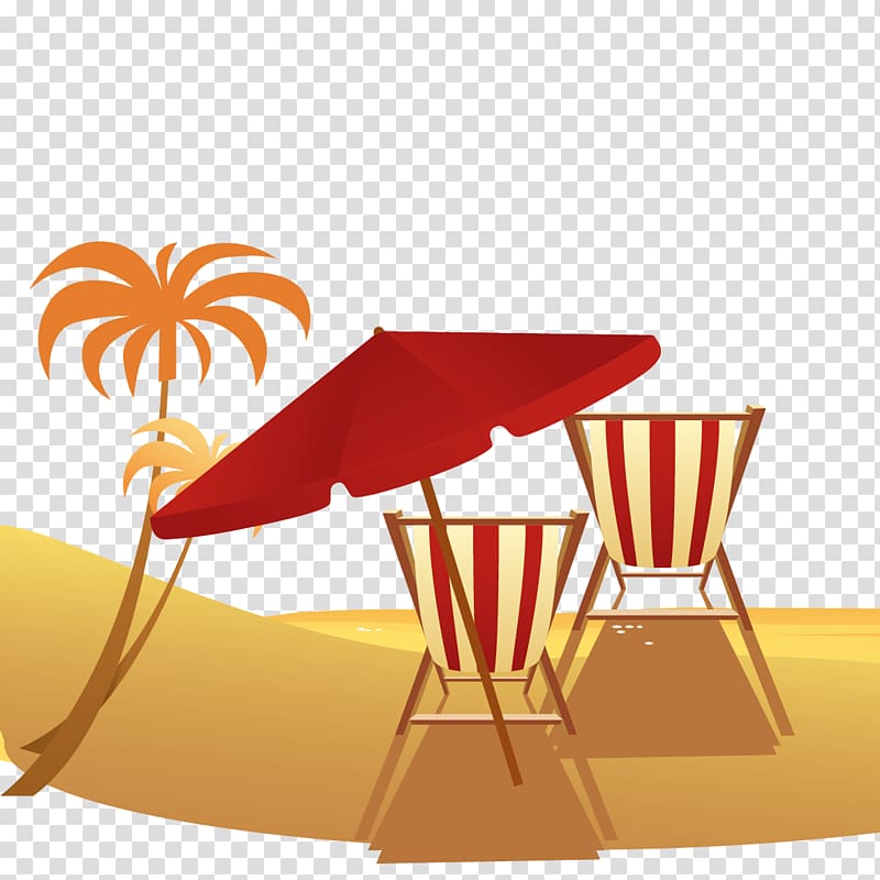 Beach Strandkorb Illustration, Sandy Beach transparent background PNG clipart