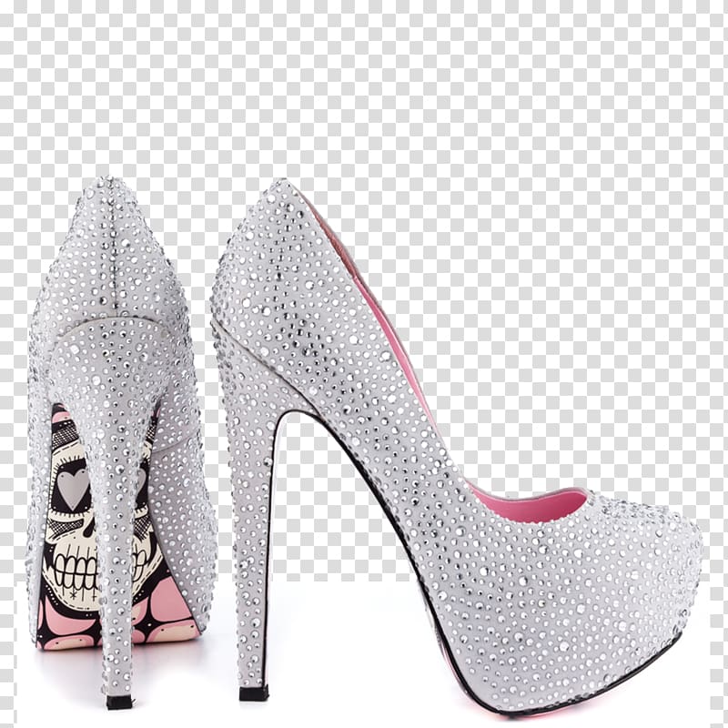 Court shoe High-heeled shoe Silver Sequin, silver transparent background PNG clipart