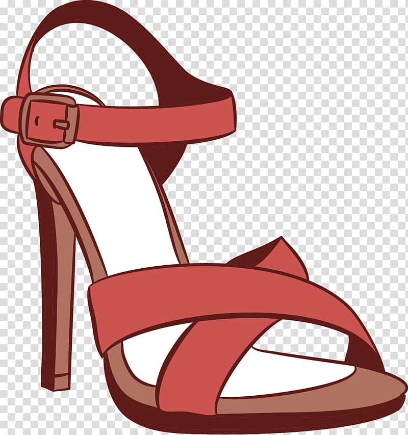 Sandal High-heeled footwear Shoe, female high-heeled sandals transparent background PNG clipart