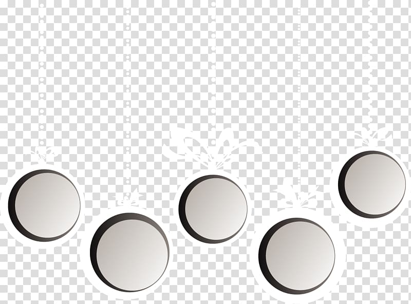 five gray baubles illustration, Material Circle, Hanging circle transparent background PNG clipart