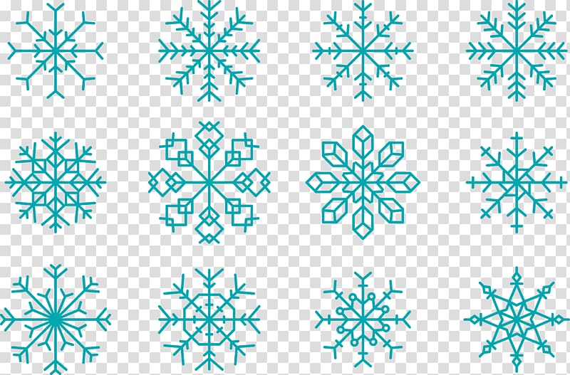 Snowflake Euclidean Shape, Christmas blue snowflake collection transparent background PNG clipart