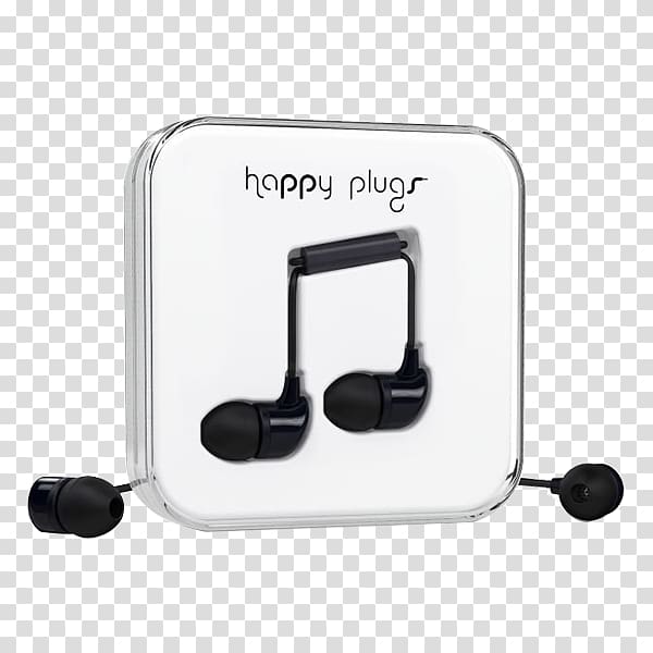 Happy Plugs In-Ear Headphones Microphone Sound, headphones transparent background PNG clipart