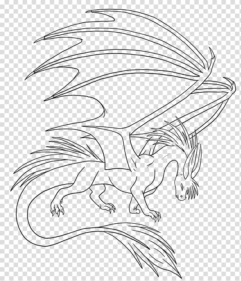 Line art Sketch, dragon line art transparent background PNG clipart