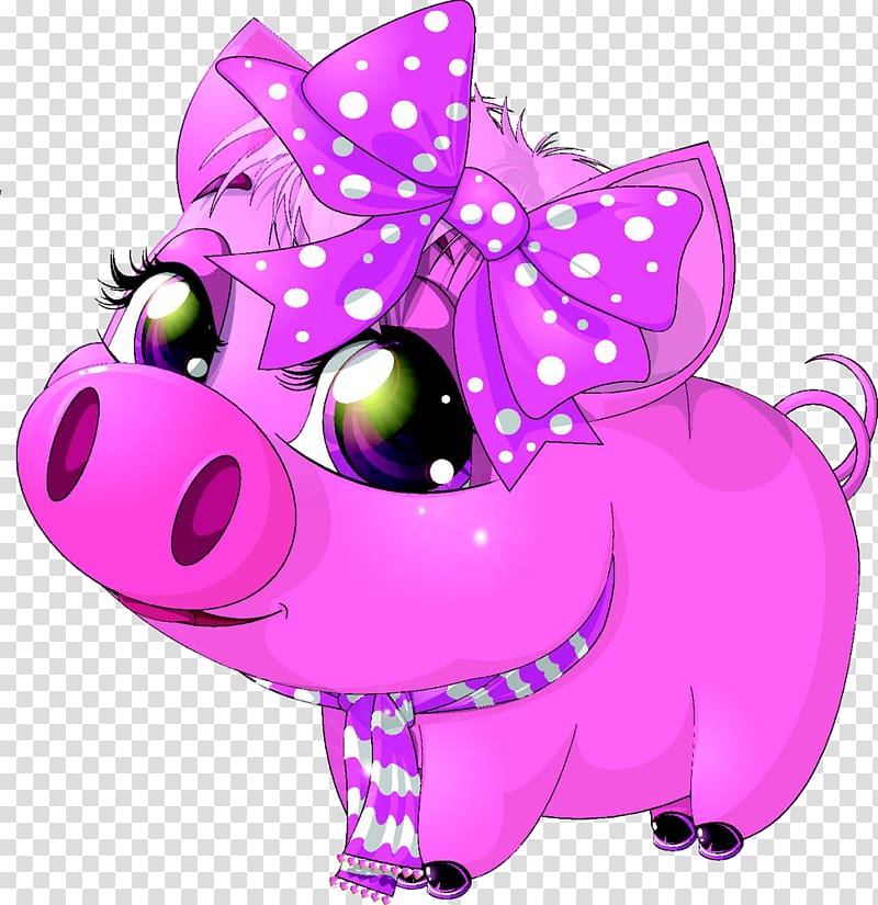 Domestic pig Drawing , Cartoon pink pig transparent background PNG clipart