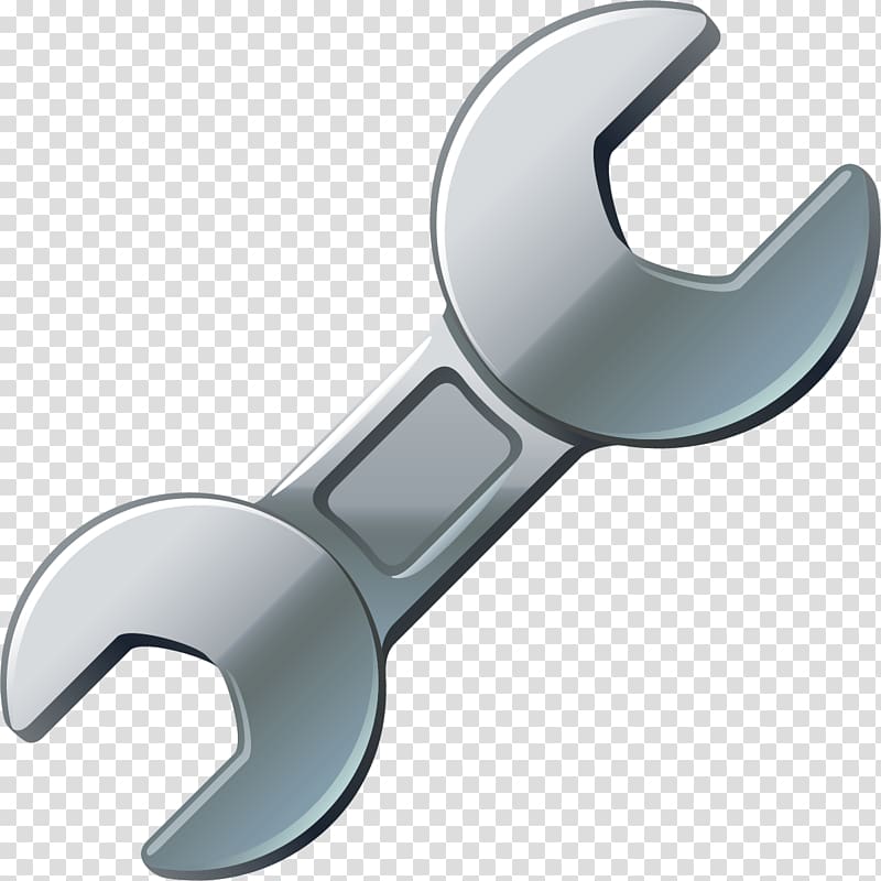 Wrench Cartoon, Cartoon grey spanner transparent background PNG clipart