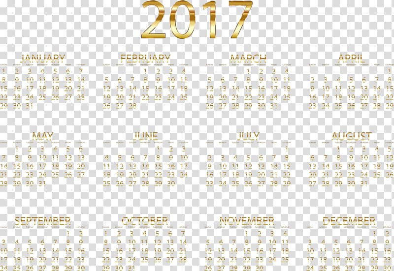 Calendar Pattern, 2017 Calendar (1) transparent background PNG clipart