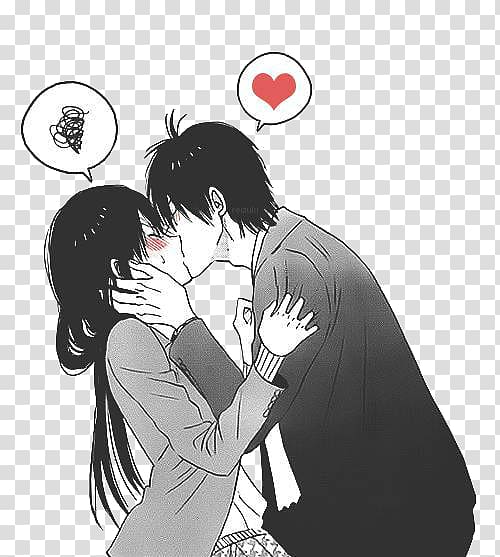 Shōjo manga Anime Black and white Kiss, Anime transparent background PNG clipart
