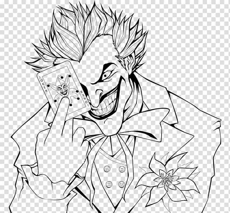 Joker Batman: Arkham City Harley Quinn Coloring book, joker clown coloring pages transparent background PNG clipart
