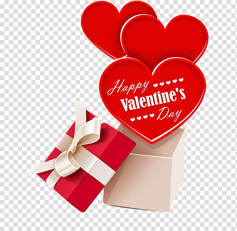 Valentines Day Greeting card Gift Heart, gift transparent background PNG clipart